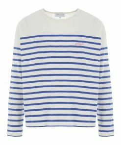 MAISON LABICHE Tee-shirt Amour Coton Biologique Ivoire Bleu