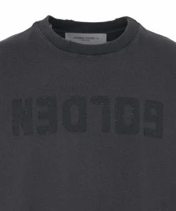 Alternative view of GOLDEN GOOSE Tee-shirt Golden Patch Coton Anthracite