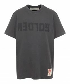 GOLDEN GOOSE Tee-shirt Homme Golden Patch Coton Anthracite