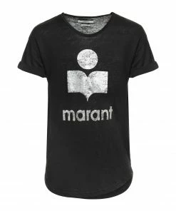 ISABEL MARANT ÉTOILE Tee-shirt Koldi Lin Noir Argenté