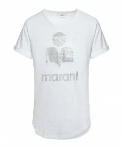 ISABEL MARANT ÉTOILE Tee-shirt Koldi Lin Blanc Argenté