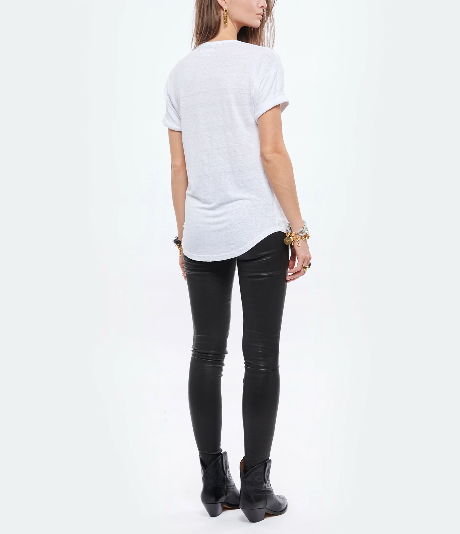 ISABEL MARANT ÉTOILE Tee-shirt Koldi Lin Blanc Argenté 7 ISABEL MARANT ÉTOILE Tee-shirt Koldi Lin Blanc Argenté – Image 5