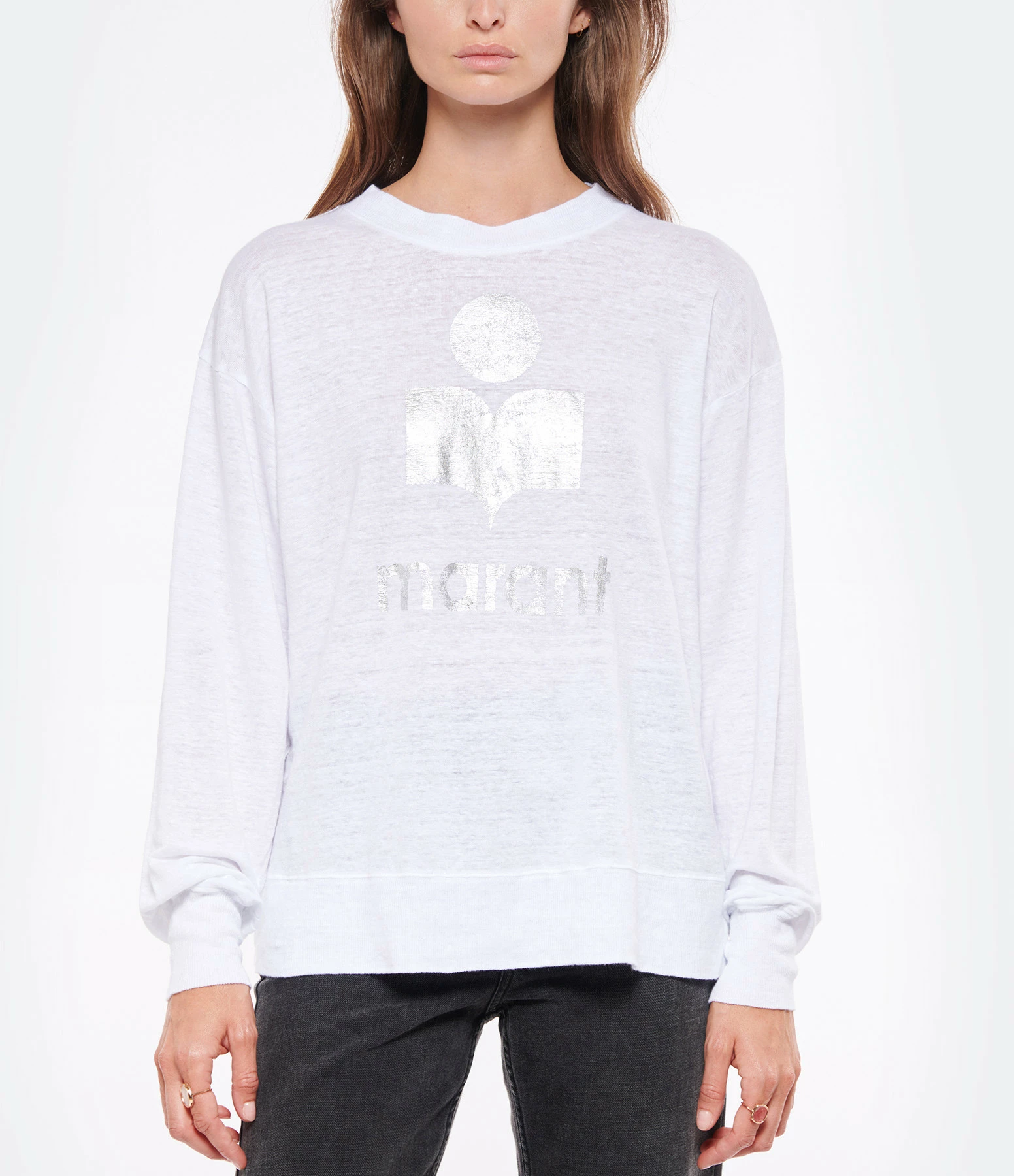 ISABEL MARANT ÉTOILE Tee-shirt Klowia Lin Blanc Argenté 5 ISABEL MARANT ÉTOILE Tee-shirt Klowia Lin Blanc Argenté – Image 3