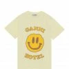 GANNI Tee-shirt Smiley Coton Jaune 1 GANNI Tee-shirt Smiley Coton Jaune -Boutique MAJESTIC FILATURES unnamed file 3890