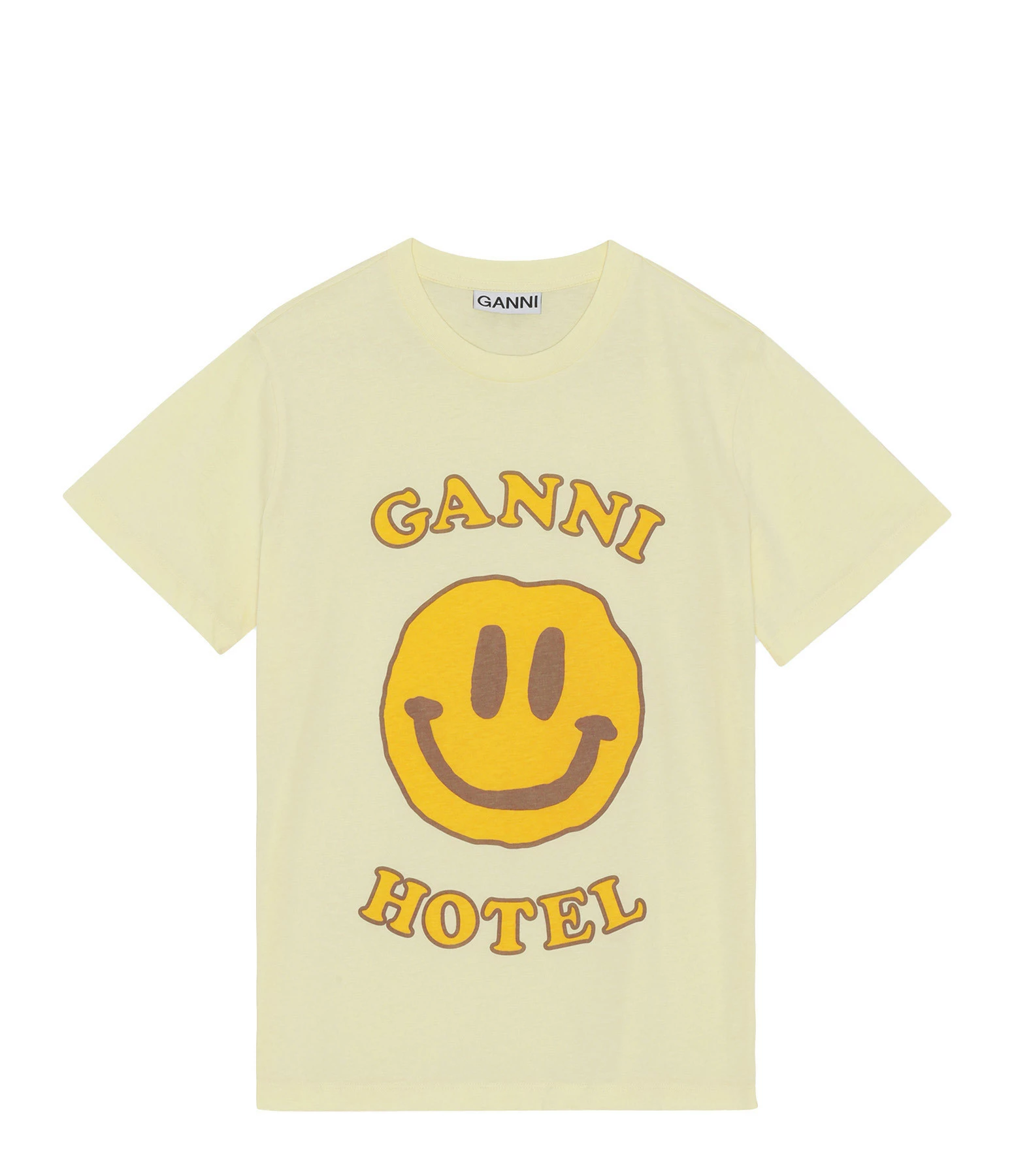 GANNI Tee-shirt Smiley Coton Jaune 3 GANNI Tee-shirt Smiley Coton Jaune
