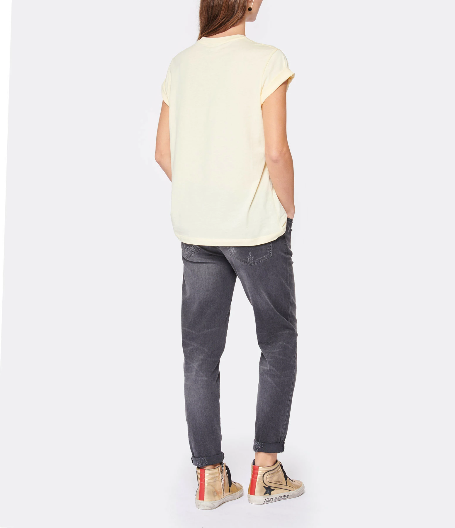GANNI Tee-shirt Smiley Coton Jaune 6 GANNI Tee-shirt Smiley Coton Jaune – Image 4