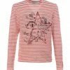 GOLDEN GOOSE Tee-shirt Golden Coton Rayures Rouge Blanc -Boutique MAJESTIC FILATURES unnamed file 3899