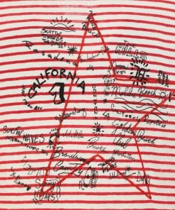 Alternative view of GOLDEN GOOSE Tee-shirt Golden Coton Rayures Rouge Blanc