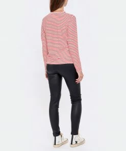 GOLDEN GOOSE Tee-shirt Golden Coton Rayures Rouge Blanc -Boutique MAJESTIC FILATURES unnamed file 3903