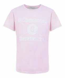 GOLDEN GOOSE Tee-shirt Doris Coton Lavande