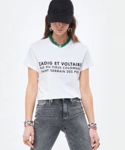 ZADIG & VOLTAIRE Tee-shirt Zoe ZV Address Coton Blanc 9 ZADIG & VOLTAIRE Tee-shirt Zoe ZV Address Coton Blanc -Boutique MAJESTIC FILATURES unnamed file 3916