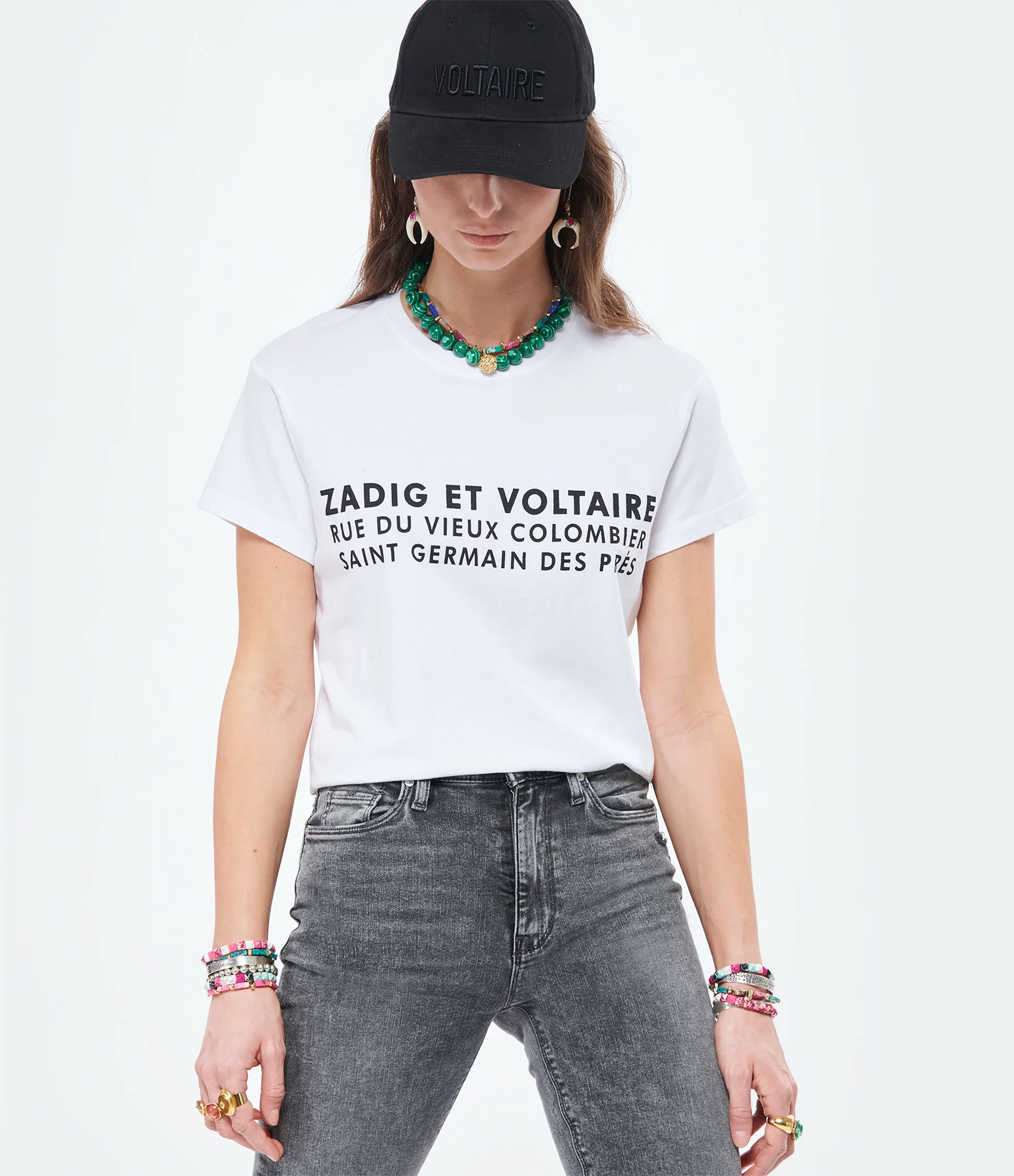 ZADIG & VOLTAIRE Tee-shirt Zoe ZV Address Coton Blanc 5 ZADIG & VOLTAIRE Tee-shirt Zoe ZV Address Coton Blanc – Image 3