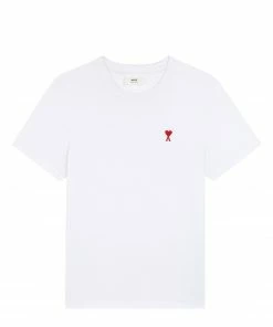 AMI PARIS Tee-shirt Unisexe Ami De Cœur Coton Biologique Blanc