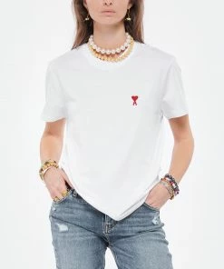 Alternative view of AMI PARIS Tee-shirt Unisexe Ami De Cœur Coton Biologique Blanc