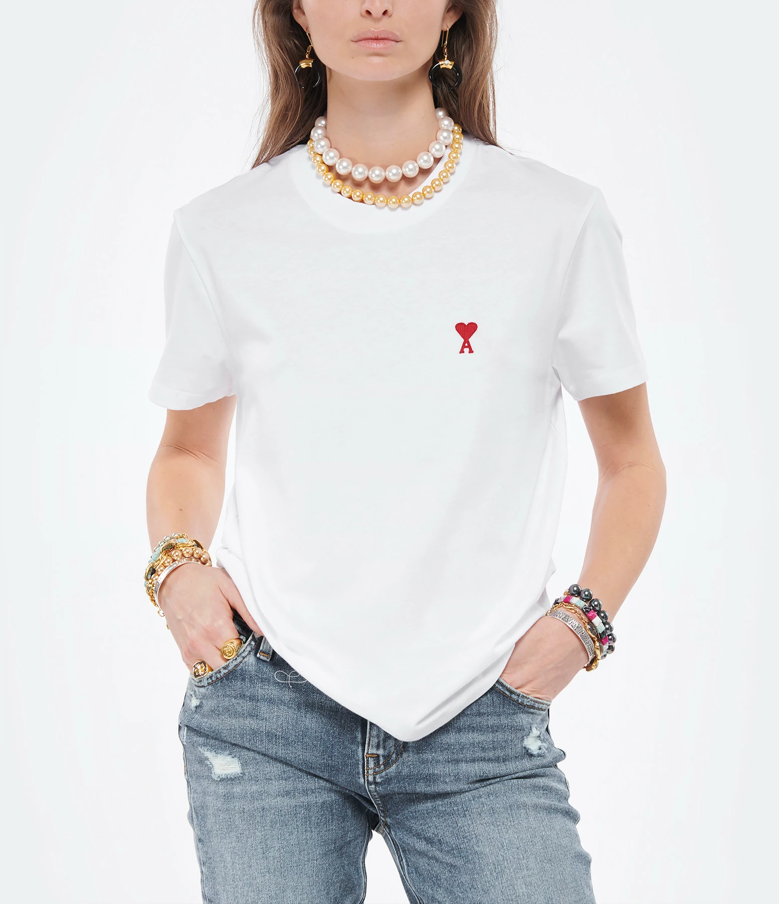 AMI PARIS Tee-shirt Unisexe Ami De Cœur Coton Biologique Blanc 4 AMI PARIS Tee-shirt Unisexe Ami De Cœur Coton Biologique Blanc – Image 2