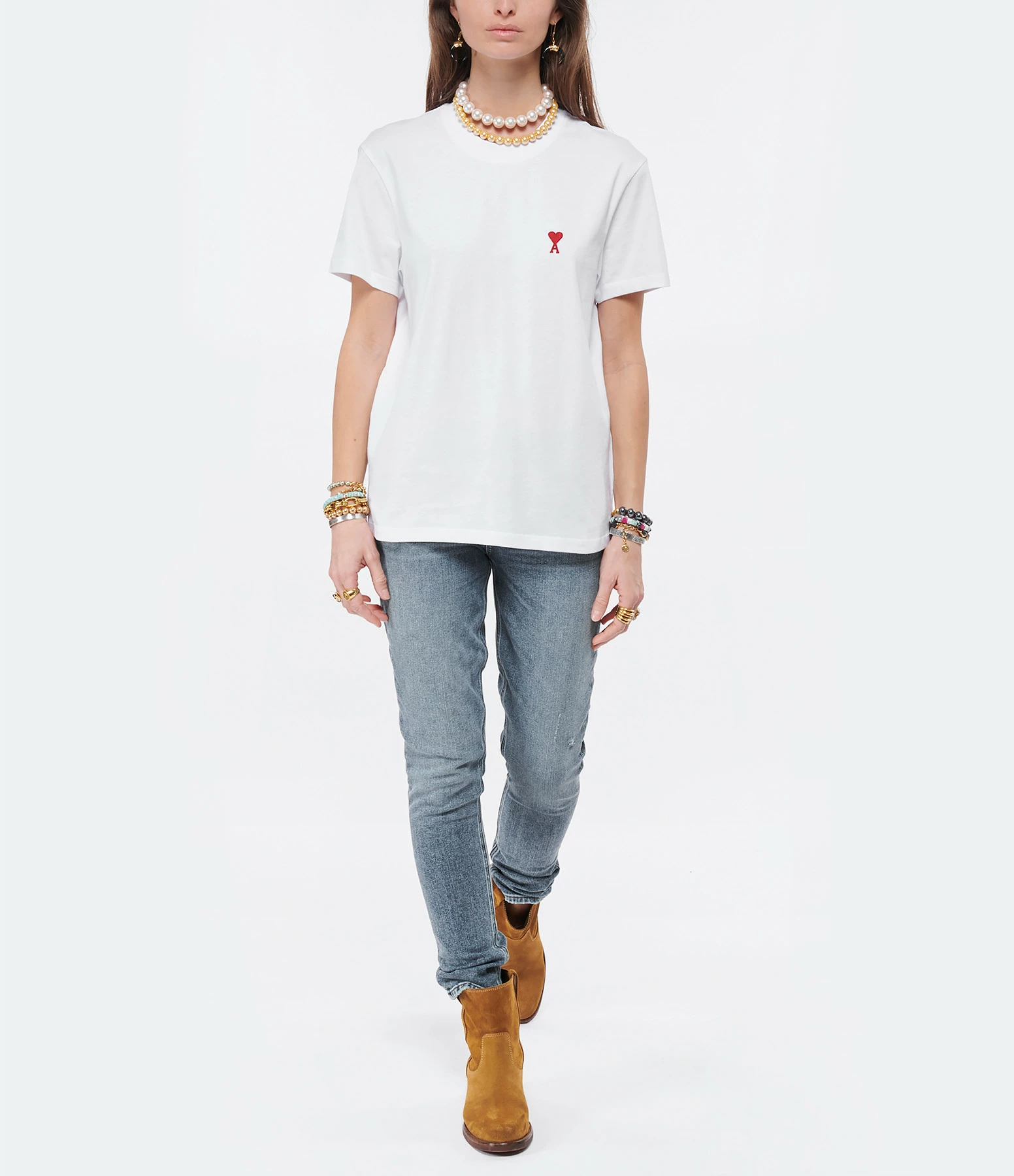 AMI PARIS Tee-shirt Unisexe Ami De Cœur Coton Biologique Blanc 5 AMI PARIS Tee-shirt Unisexe Ami De Cœur Coton Biologique Blanc – Image 3