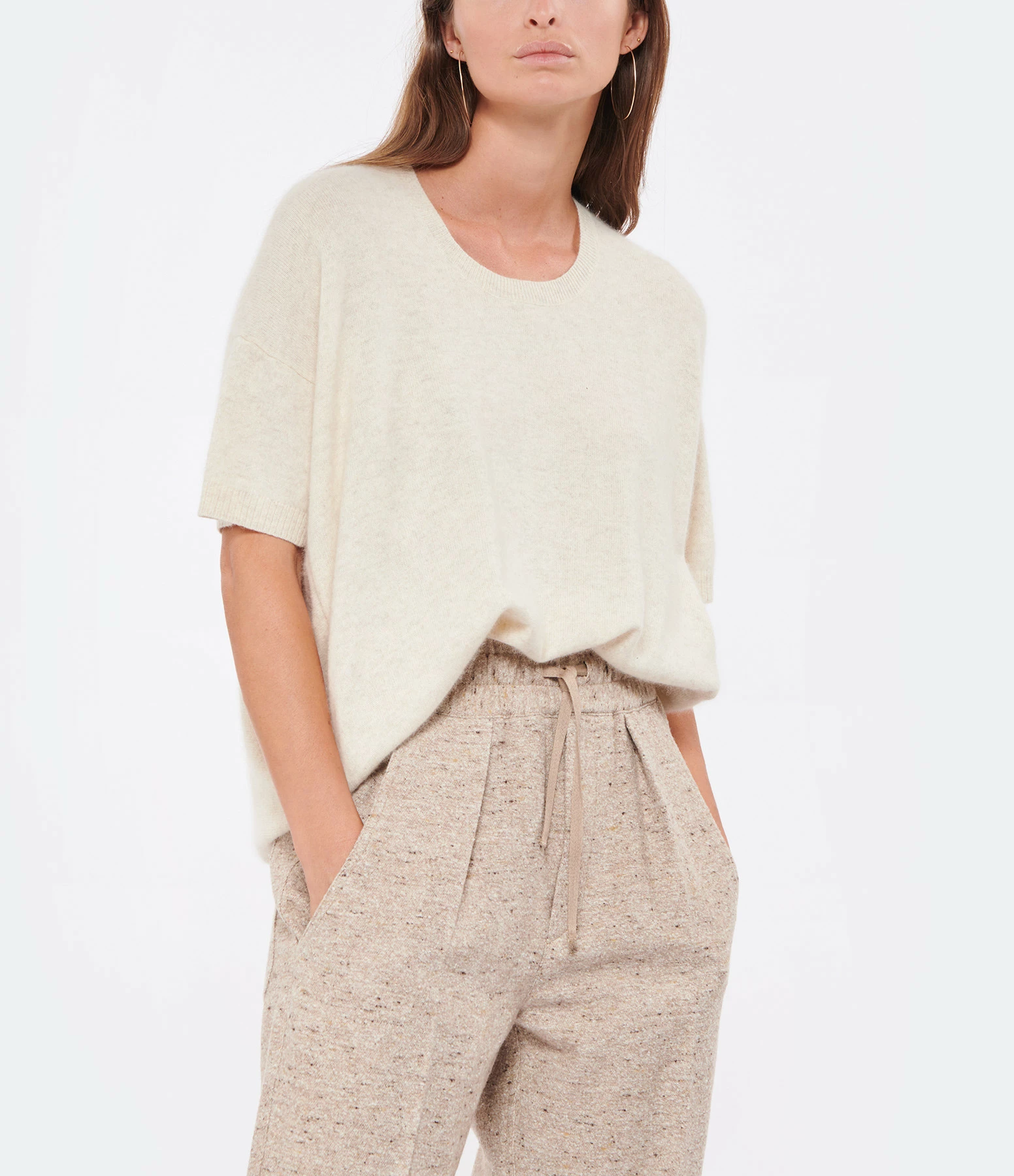 CT PLAGE Pull Manches Courtes Cachemire Raccoon Ivoire 5 CT PLAGE Pull Manches Courtes Cachemire Raccoon Ivoire – Image 3