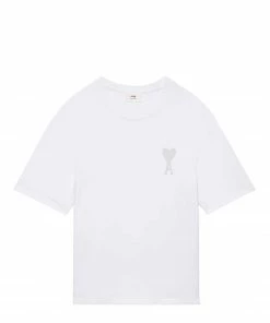 AMI PARIS Tee-shirt Unisexe Ami De Cœur Coton Biologique Blanc