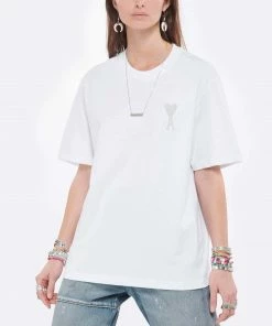 Alternative view of AMI PARIS Tee-shirt Unisexe Ami De Cœur Coton Biologique Blanc