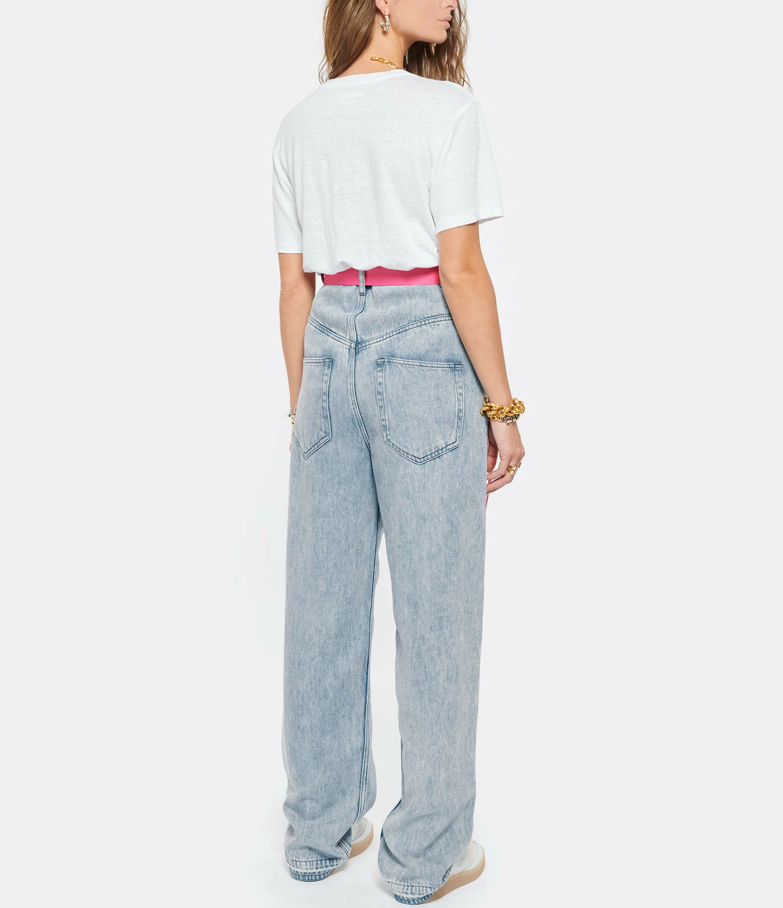 ISABEL MARANT ÉTOILE Tee-shirt Zewel Lin Blanc Bleu 7 ISABEL MARANT ÉTOILE Tee-shirt Zewel Lin Blanc Bleu – Image 5