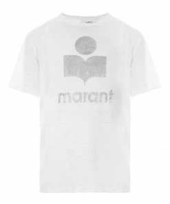 ISABEL MARANT ÉTOILE Tee-shirt Zewel Lin Blanc Argenté