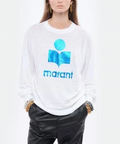ISABEL MARANT ÉTOILE Tee-shirt Klowia Lin Blanc Bleu 10 ISABEL MARANT ÉTOILE Tee-shirt Klowia Lin Blanc Bleu -Boutique MAJESTIC FILATURES unnamed file 4005
