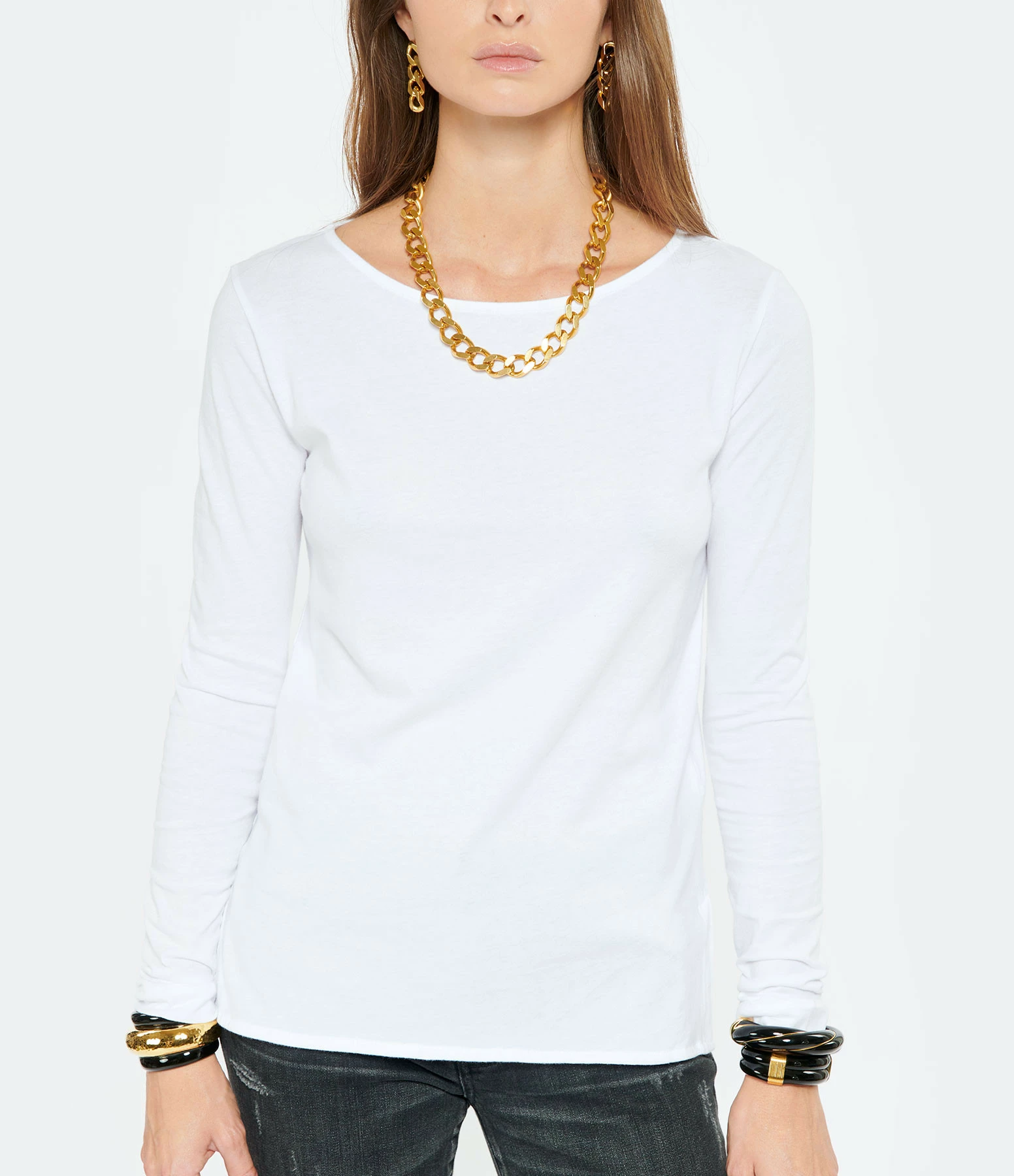 MAJESTIC FILATURES Tee-shirt Manches Longues Col Bateau Blanc 5 MAJESTIC FILATURES Tee-shirt Manches Longues Col Bateau Blanc – Image 3