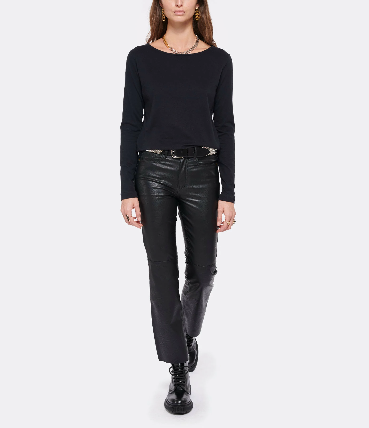 MAJESTIC FILATURES Tee-shirt Col Rond Noir 6 MAJESTIC FILATURES Tee-shirt Col Rond Noir – Image 4