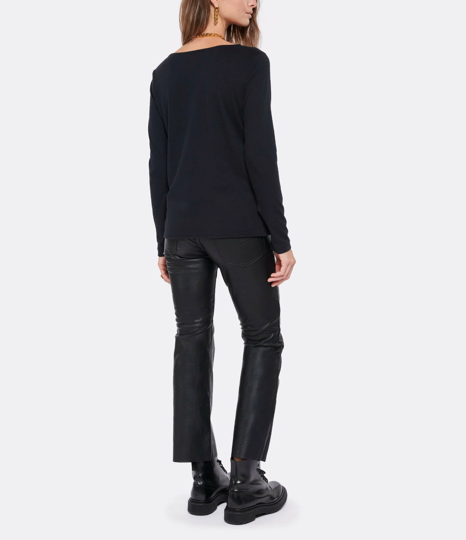 MAJESTIC FILATURES Tee-shirt Col Rond Noir 7 MAJESTIC FILATURES Tee-shirt Col Rond Noir – Image 5