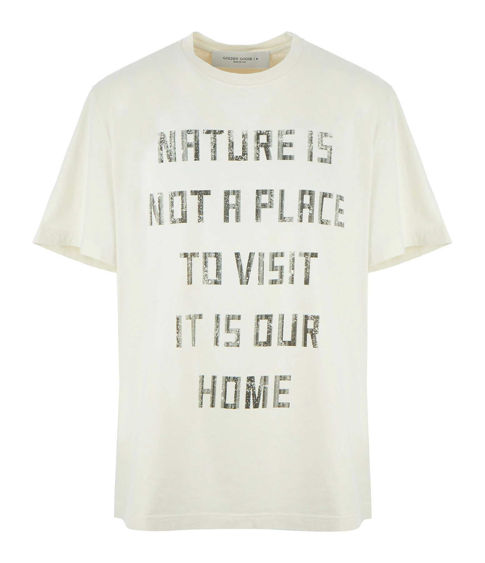 GOLDEN GOOSE Tee-shirt Homme Sérigraphie Coton Blanc 3 GOLDEN GOOSE Tee-shirt Homme Sérigraphie Coton Blanc