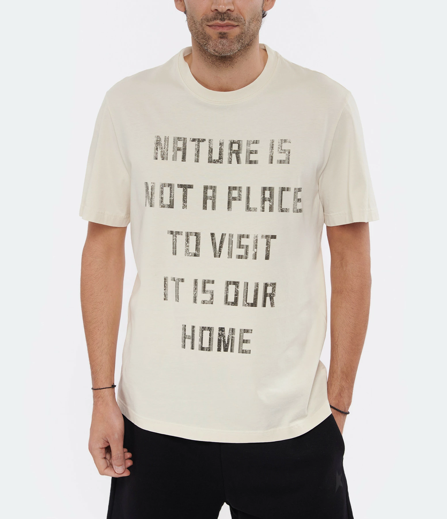 GOLDEN GOOSE Tee-shirt Homme Sérigraphie Coton Blanc 5 GOLDEN GOOSE Tee-shirt Homme Sérigraphie Coton Blanc – Image 3