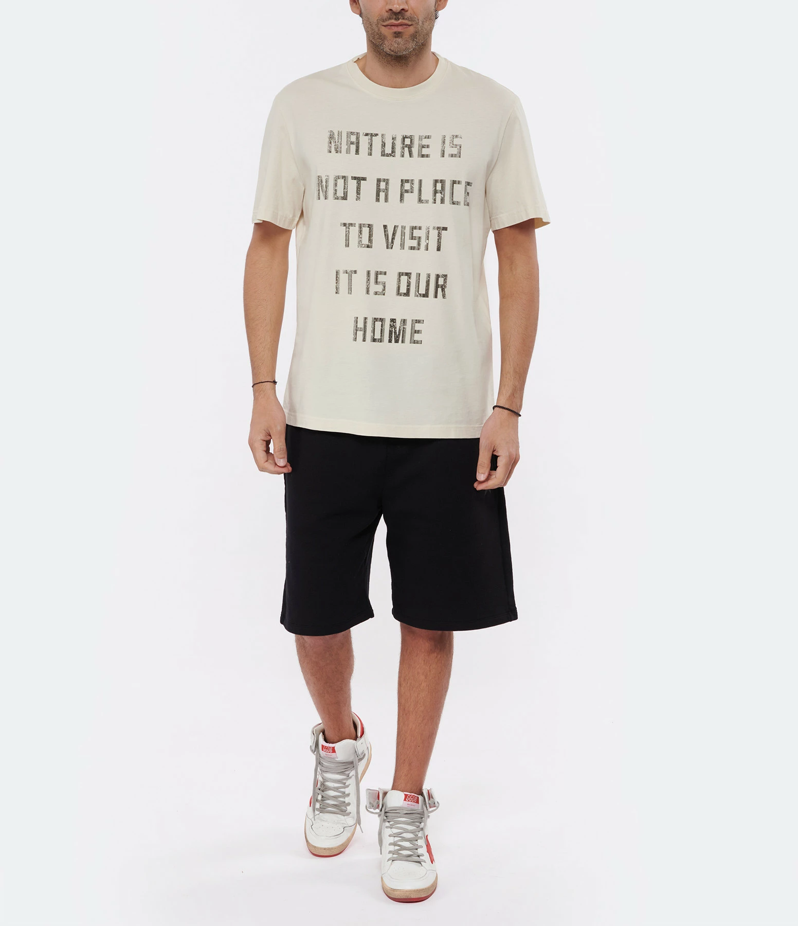 GOLDEN GOOSE Tee-shirt Homme Sérigraphie Coton Blanc 6 GOLDEN GOOSE Tee-shirt Homme Sérigraphie Coton Blanc – Image 4