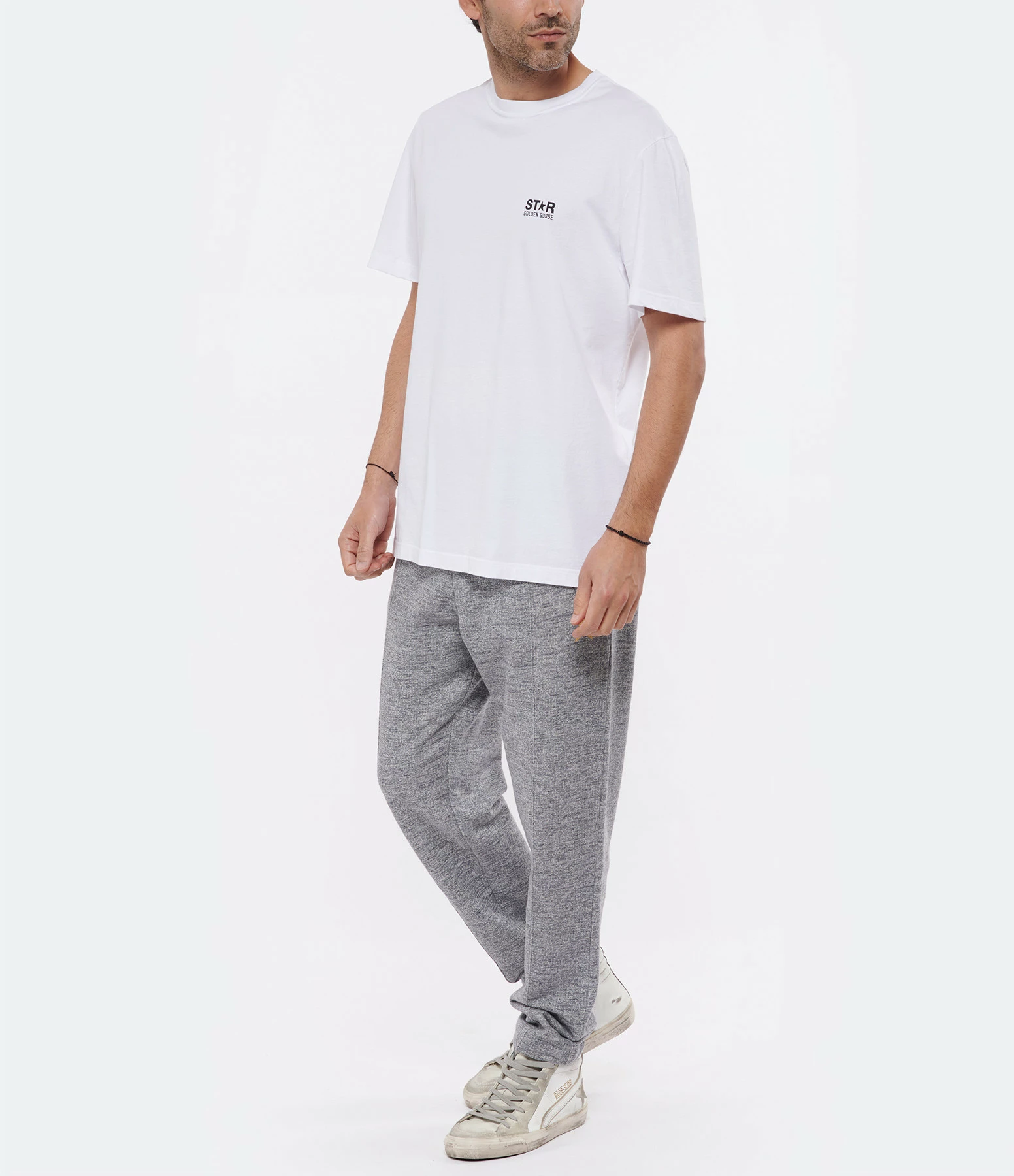 GOLDEN GOOSE Tee-shirt Homme Star Coton Blanc Noir 6 GOLDEN GOOSE Tee-shirt Homme Star Coton Blanc Noir – Image 4
