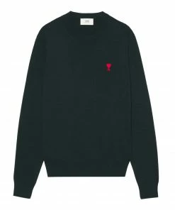 AMI PARIS Pull Ami De Cœur Laine Noir