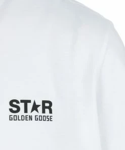 Alternative view of GOLDEN GOOSE Tee-shirt Star Coton Blanc Noir