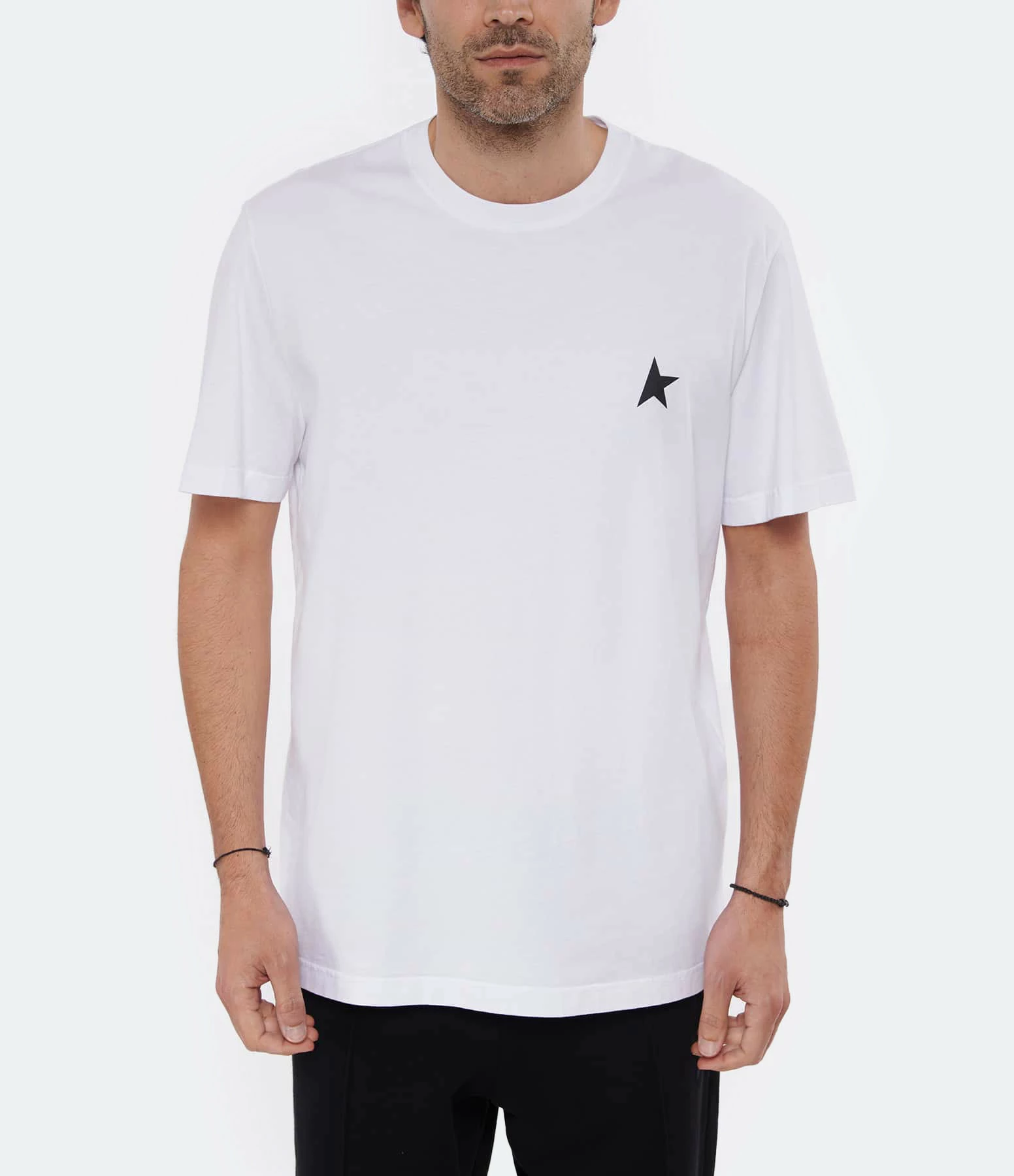 GOLDEN GOOSE Tee-shirt Homme Étoile Coton Blanc Noir 5 GOLDEN GOOSE Tee-shirt Homme Étoile Coton Blanc Noir – Image 3