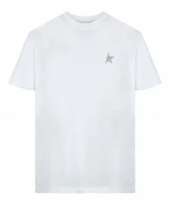 GOLDEN GOOSE Tee-shirt Étoile Coton Blanc Argenté