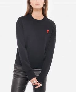 AMI PARIS Pull Ami De Cœur Laine Noir 9 AMI PARIS Pull Ami De Cœur Laine Noir -Boutique MAJESTIC FILATURES unnamed file 410