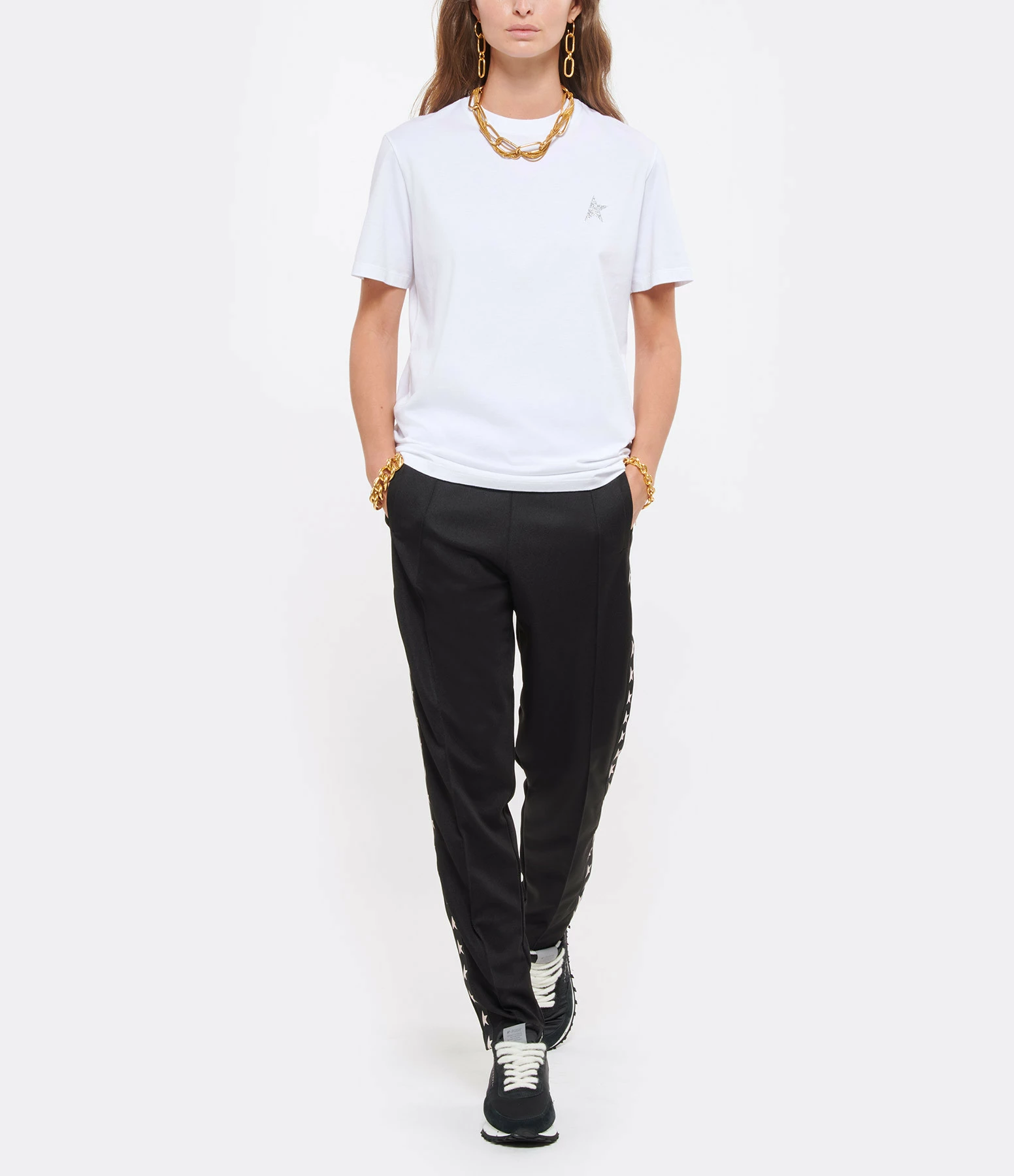 GOLDEN GOOSE Tee-shirt Étoile Coton Blanc Argenté 6 GOLDEN GOOSE Tee-shirt Étoile Coton Blanc Argenté – Image 4