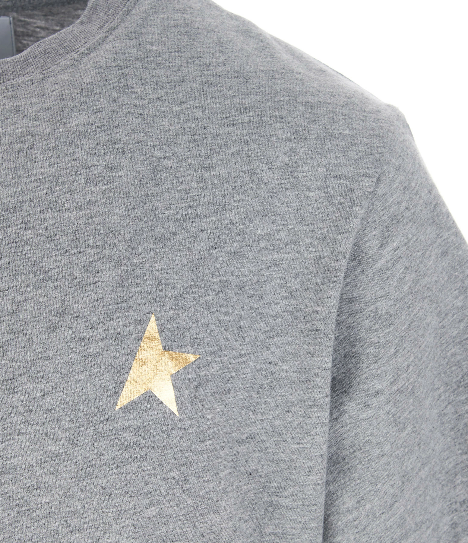 GOLDEN GOOSE Tee-shirt Homme Étoile Coton Gris Doré 4 GOLDEN GOOSE Tee-shirt Homme Étoile Coton Gris Doré – Image 2