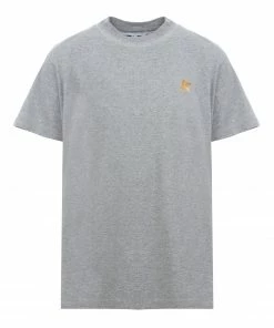 GOLDEN GOOSE Tee-shirt Étoile Coton Gris Doré