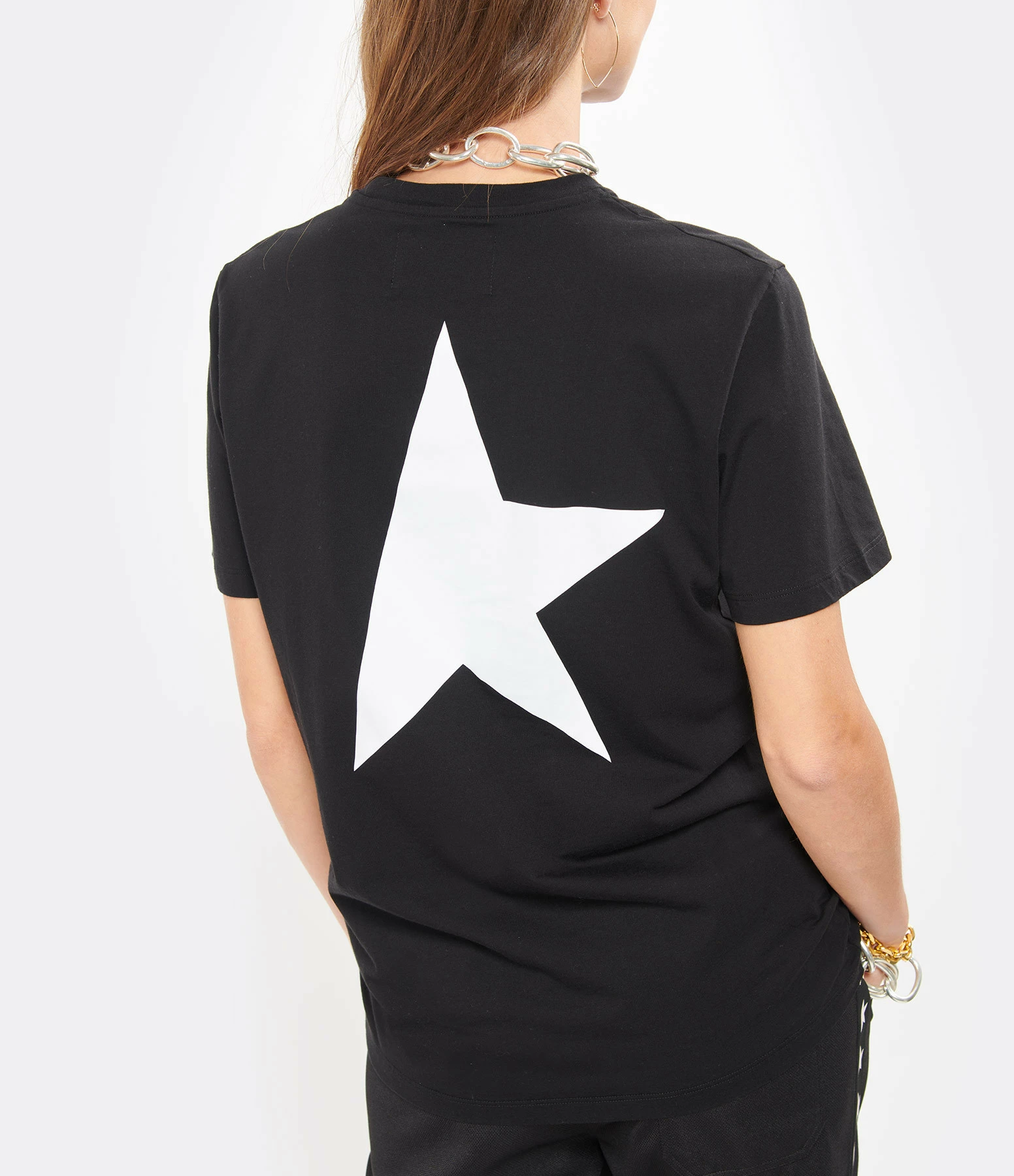 GOLDEN GOOSE Tee-shirt Big Star Coton Noir Blanc 6 GOLDEN GOOSE Tee-shirt Big Star Coton Noir Blanc – Image 4
