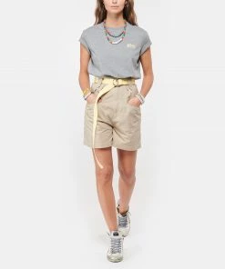 GOLDEN GOOSE Tee-shirt Big Star Coton Gris Doré -Boutique MAJESTIC FILATURES unnamed file 4137