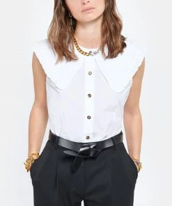 GANNI Top Coton Popeline Blanc 9 GANNI Top Coton Popeline Blanc -Boutique MAJESTIC FILATURES unnamed file 4141