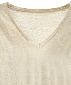 MAJESTIC FILATURES Tee-shirt Col V Lin Sable Doré -Boutique MAJESTIC FILATURES unnamed file 4147