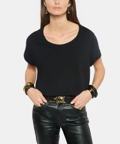 JEANNE VOULAND Tee-shirt Bach Col Rond Coton Lin Noir -Boutique MAJESTIC FILATURES unnamed file 4153