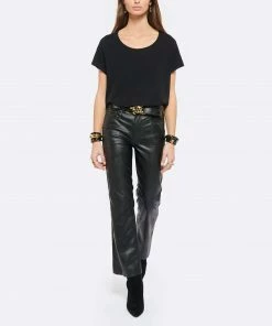 JEANNE VOULAND Tee-shirt Bach Col Rond Coton Lin Noir -Boutique MAJESTIC FILATURES unnamed file 4154