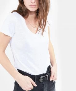 MAJESTIC FILATURES Tee-shirt Lisa Col V Lin Blanc -Boutique MAJESTIC FILATURES unnamed file 4157