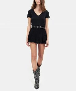 MAJESTIC FILATURES Tee-shirt Lisa Col V Lin Noir -Boutique MAJESTIC FILATURES unnamed file 4163