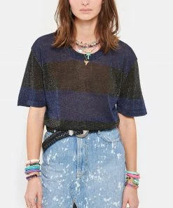 ROBERTO COLLINA Tee-shirt Rayures Bleu Noir -Boutique MAJESTIC FILATURES unnamed file 4167